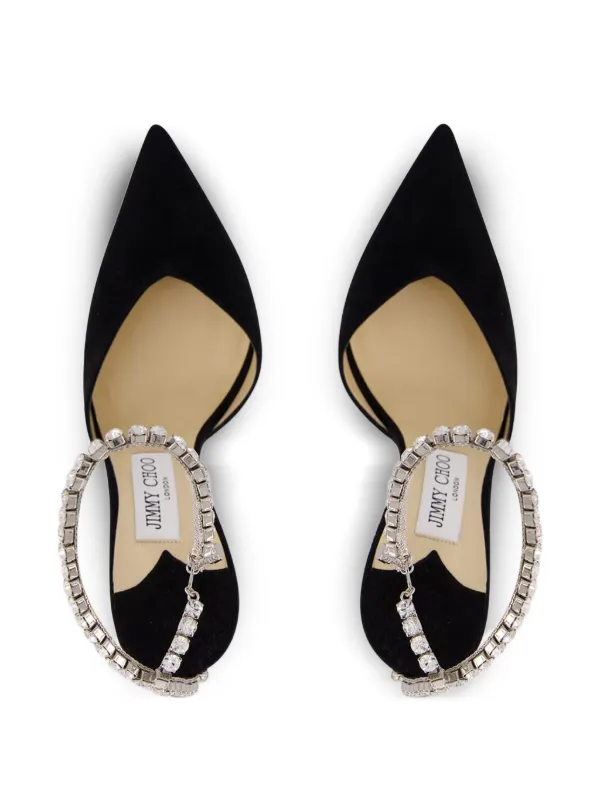 JIMMY CHOO ビジュー付き　パンプス　36.5 Jimmy Choo Saeda ビジューチェーン パンプス | ブラック | FARFETCH JP