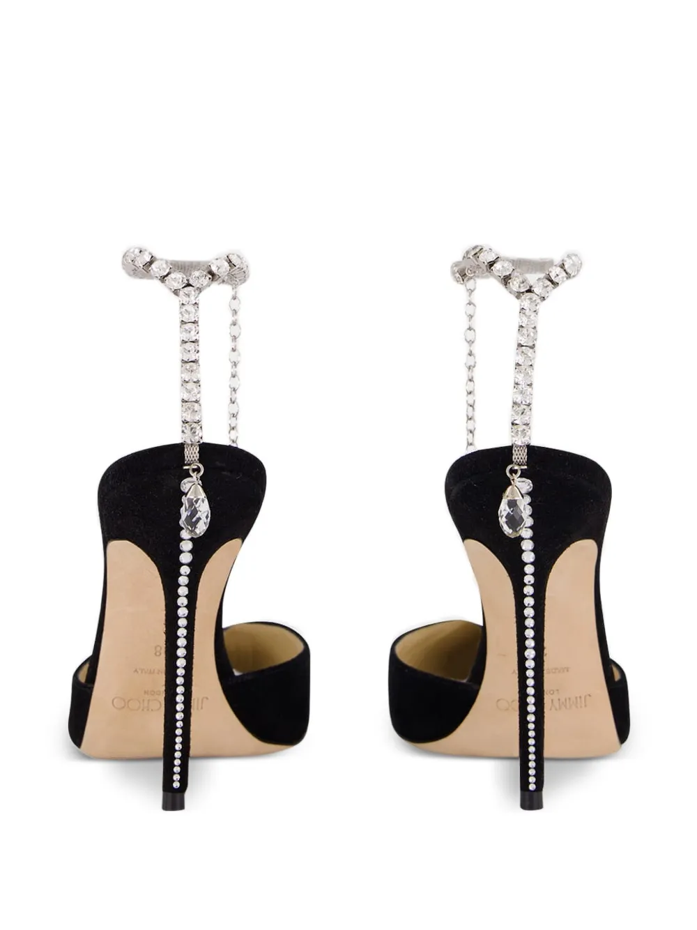 Jimmy Choo Saeda ビジューチェーン パンプス | ブラック | FARFETCH JP