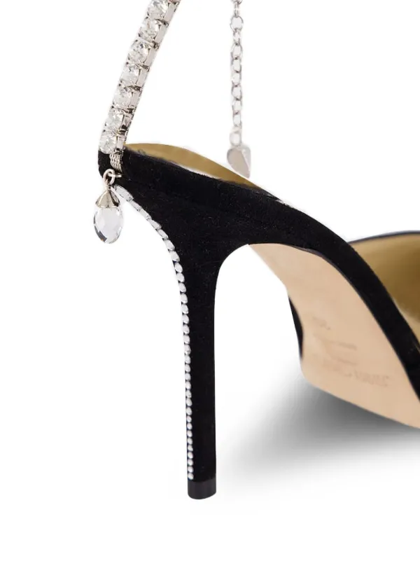 Jimmy Choo Saeda ビジューチェーン パンプス | ブラック | FARFETCH JP