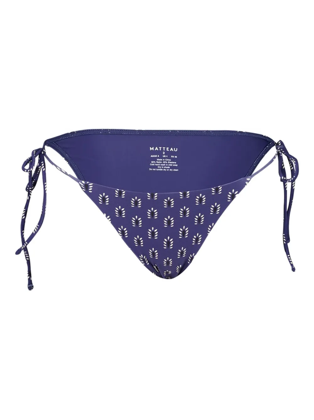 Matteau string-tie patterned bikini briefs | Blue | Image 1