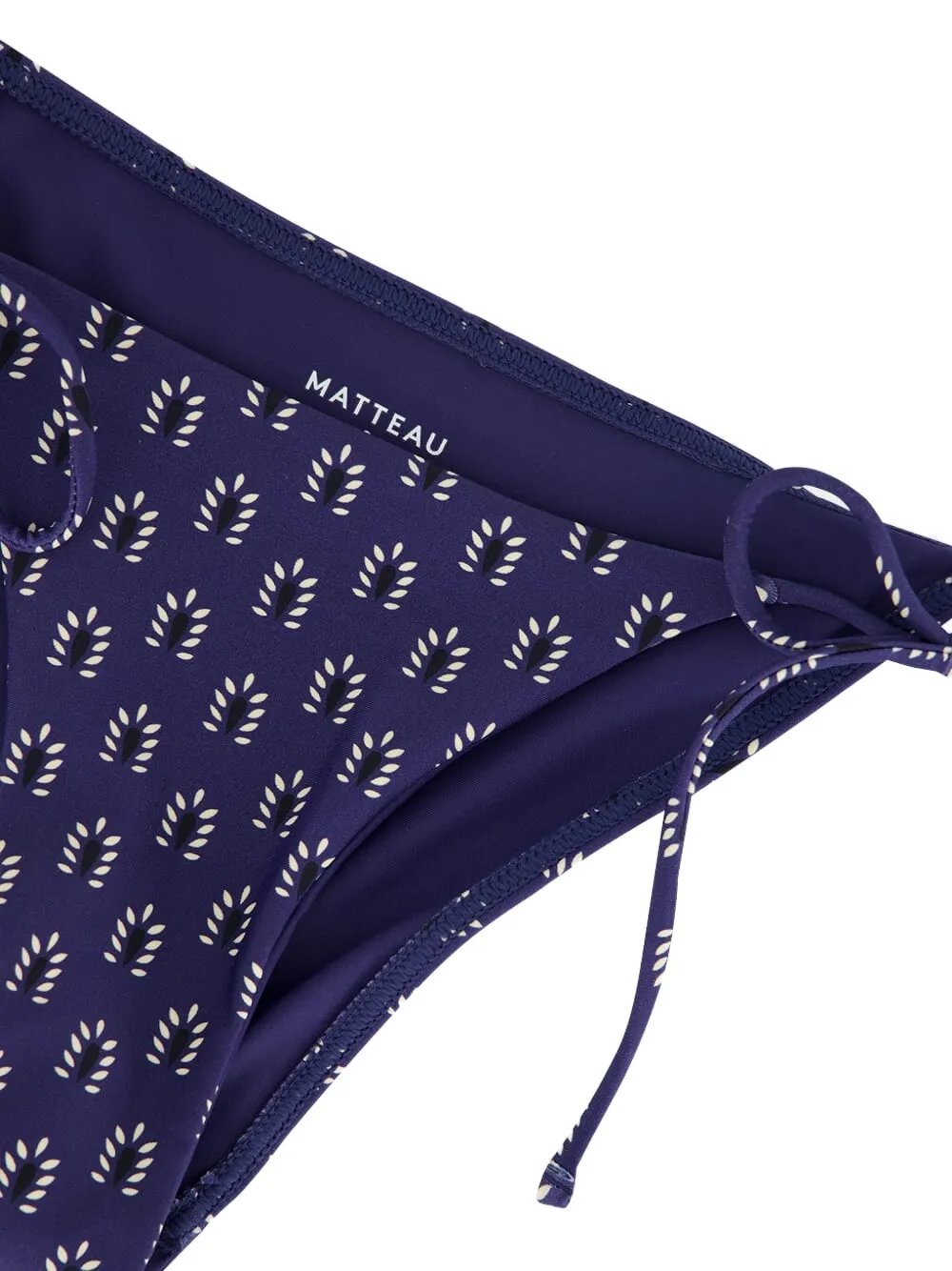 Matteau String-tie Patterned Bikini Briefs In Blue