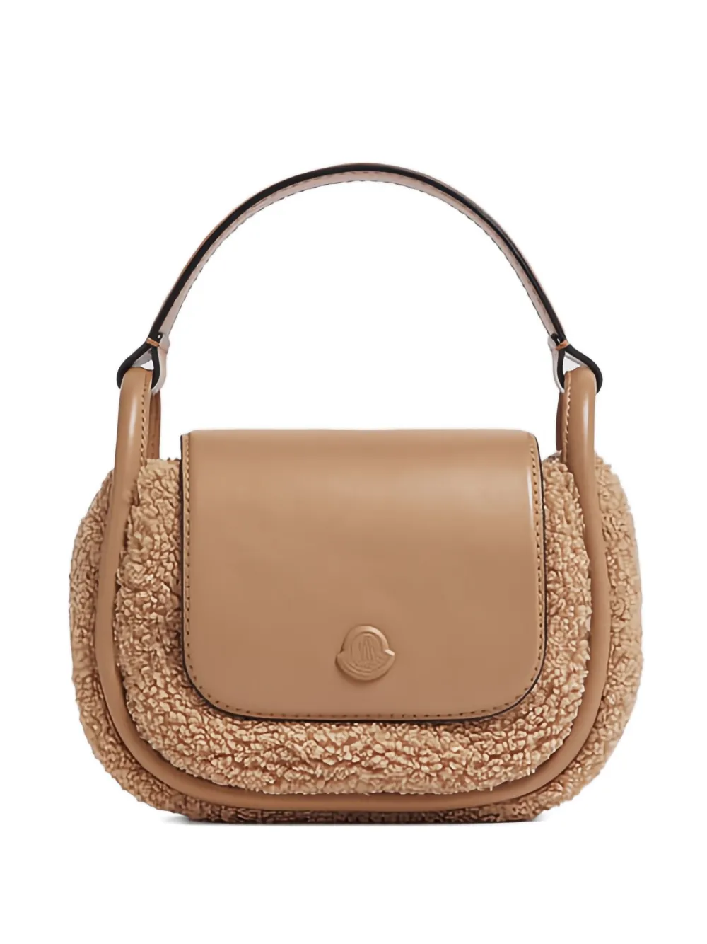 Moncler Kleine leren schoudertas Beige