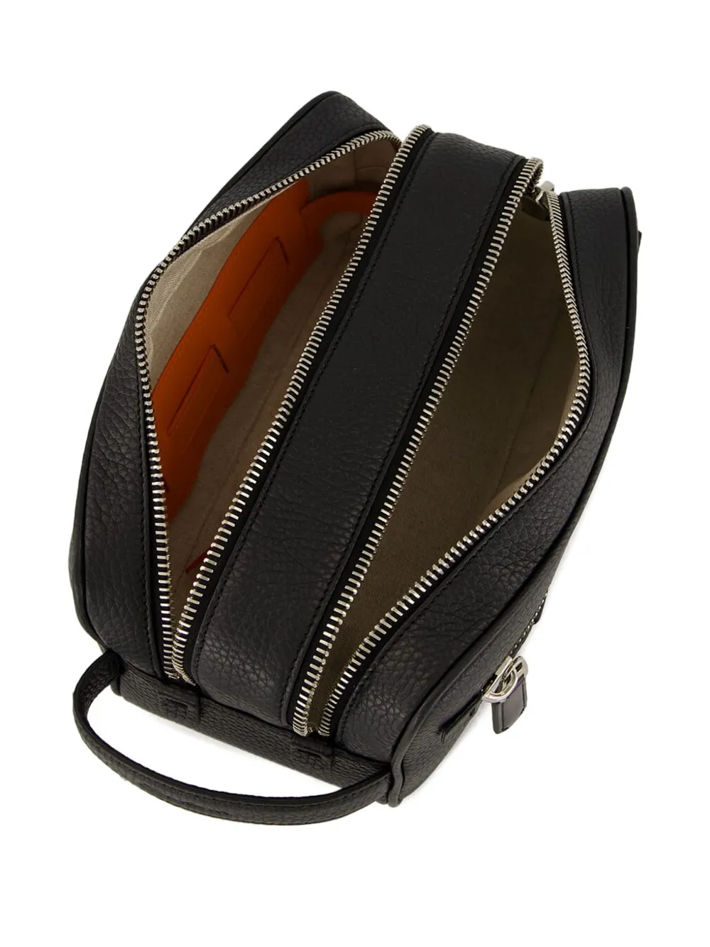 Santoni Leren toilettas Zwart