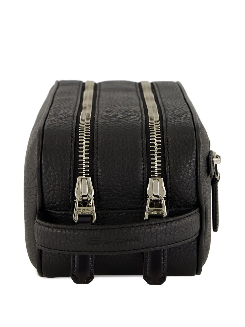 Santoni Leren toilettas Zwart