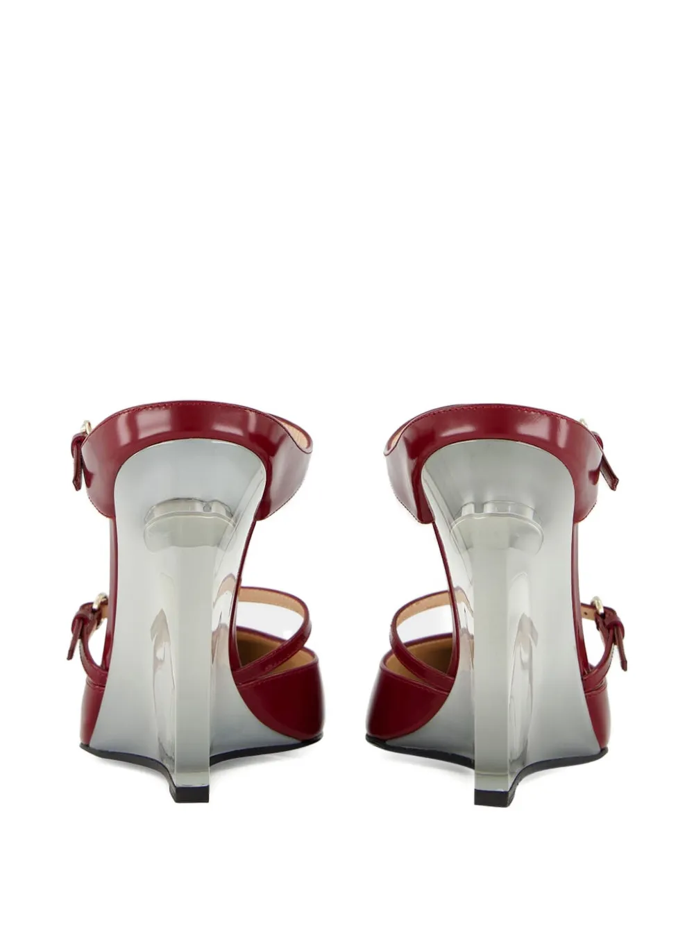 Gucci buckle-detail wedge mules Red