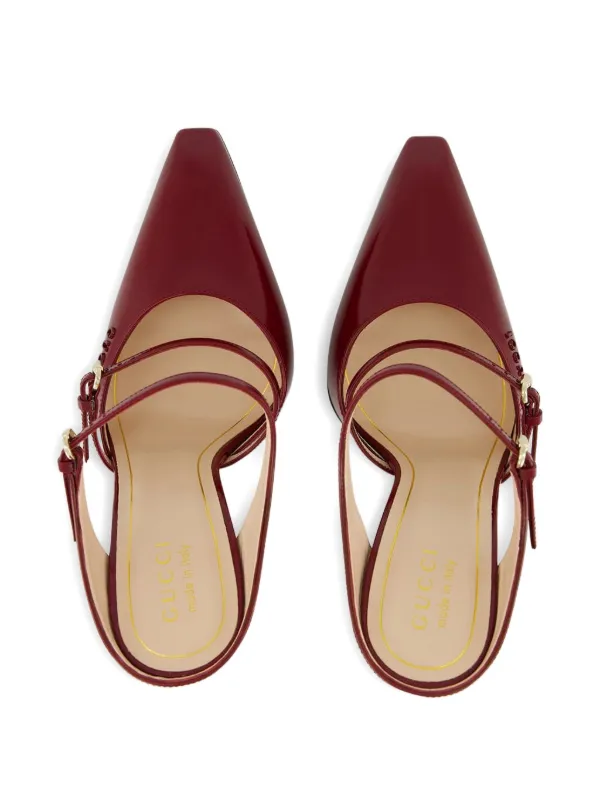 Gucci Mule Com Detalhe De Fivela | Vermelho | FARFETCH BR