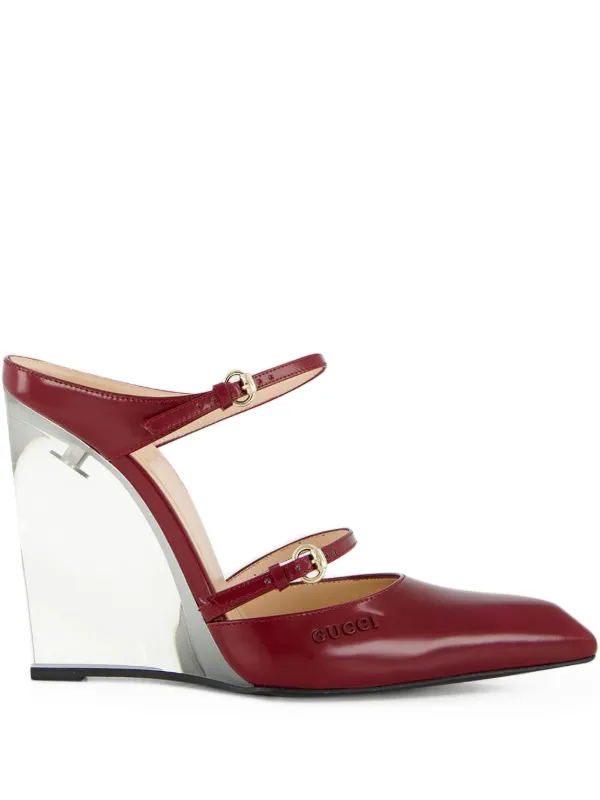 Gucci Mule Com Detalhe De Fivela | Vermelho | FARFETCH BR