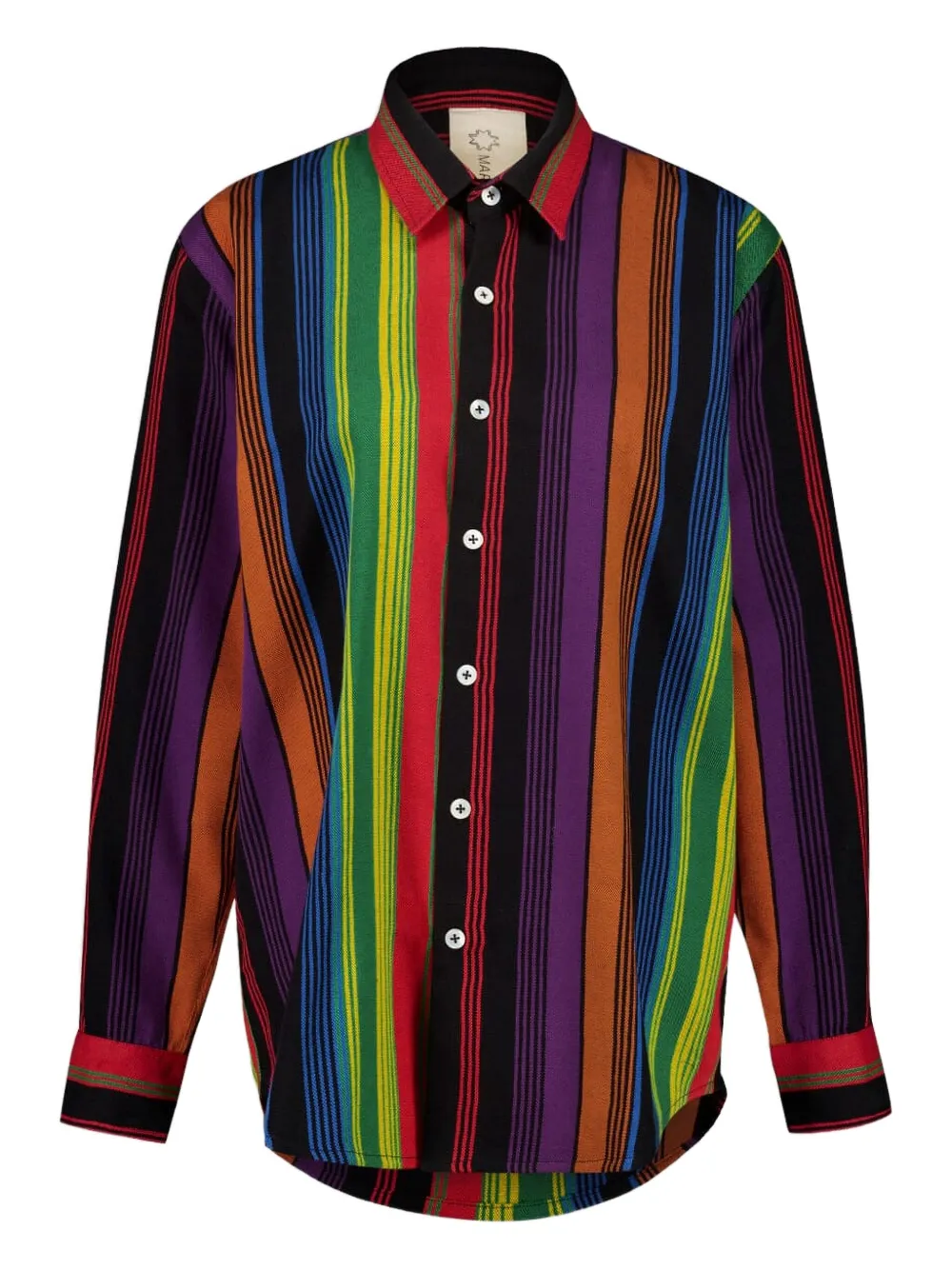 Marrakshi Life striped long-sleeve shirt | Black | Image 1