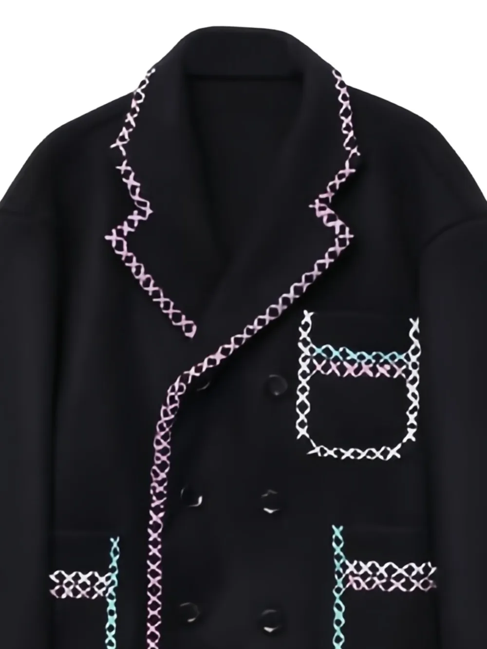 Anrealage double-breasted embroidered short coat | Fitted Jackets | Image 2