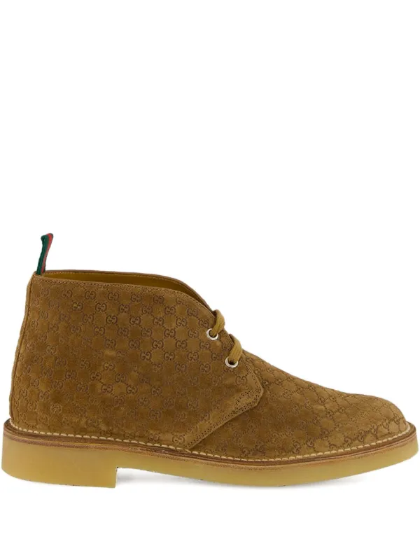 Gucci suede monogrammed boots Gucci GG Monogram lace-up Boots | Brown | FARFETCH main image 2