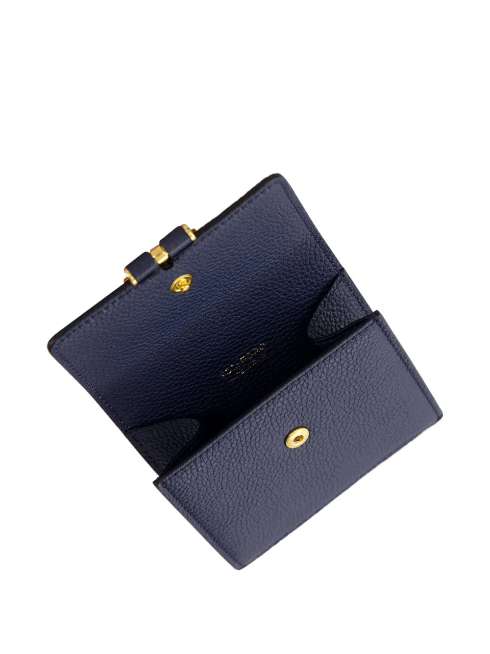 TOM FORD Tara logo-clasp grain-leather cardholder Blauw