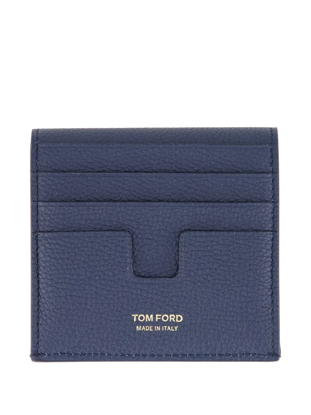 TOM FORD Tara logo-clasp grain-leather cardholder - Blauw