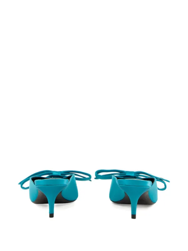 Balenciaga 65mm Nano Bow Heeled Mules | Blue | FARFETCH ID