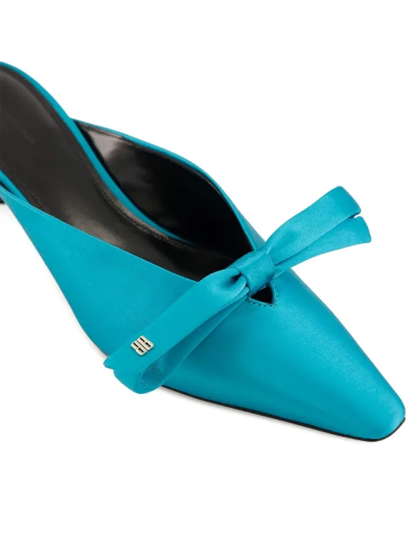 バレンシアガ Balenciaga Nano Bow Mules Balenciaga 65mm Nano Bow Heeled Mules | Blue | FARFETCH ID