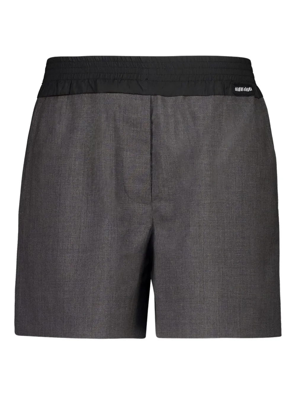 Miu Shorts met elastische taille van wolblend Zwart