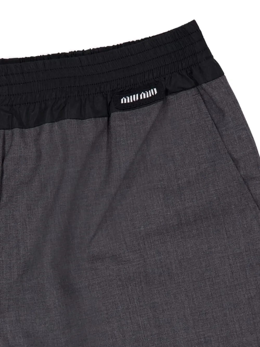 Miu Shorts met elastische taille van wolblend Zwart