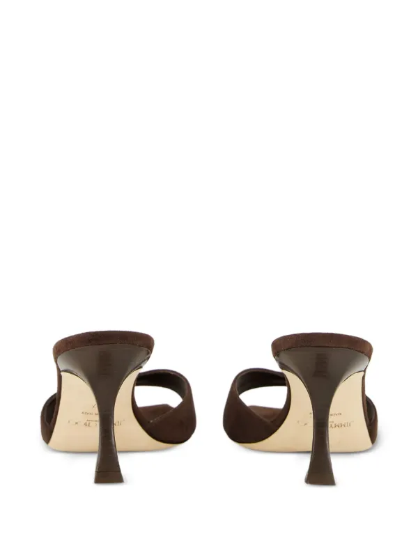 JIMMY CHOO Skye 70 スエード サンダル JIMMY CHOO Skye 70 crystal-embellished suede mules | NET-A