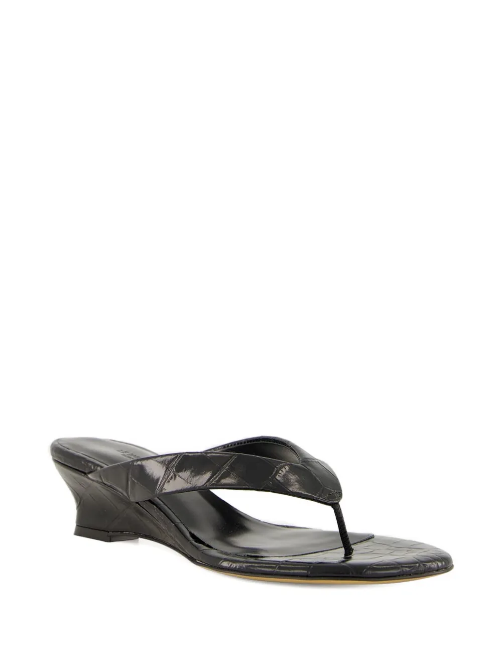 Le Monde Beryl 40mm micro wedge thong sandals Black
