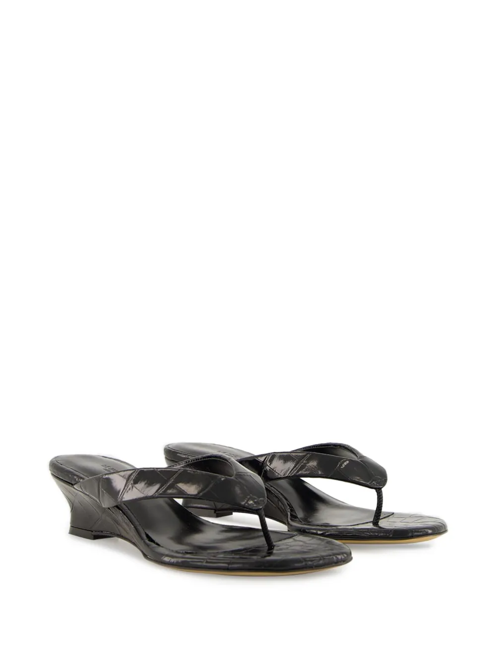 Le Monde Beryl 40mm micro wedge thong sandals Black