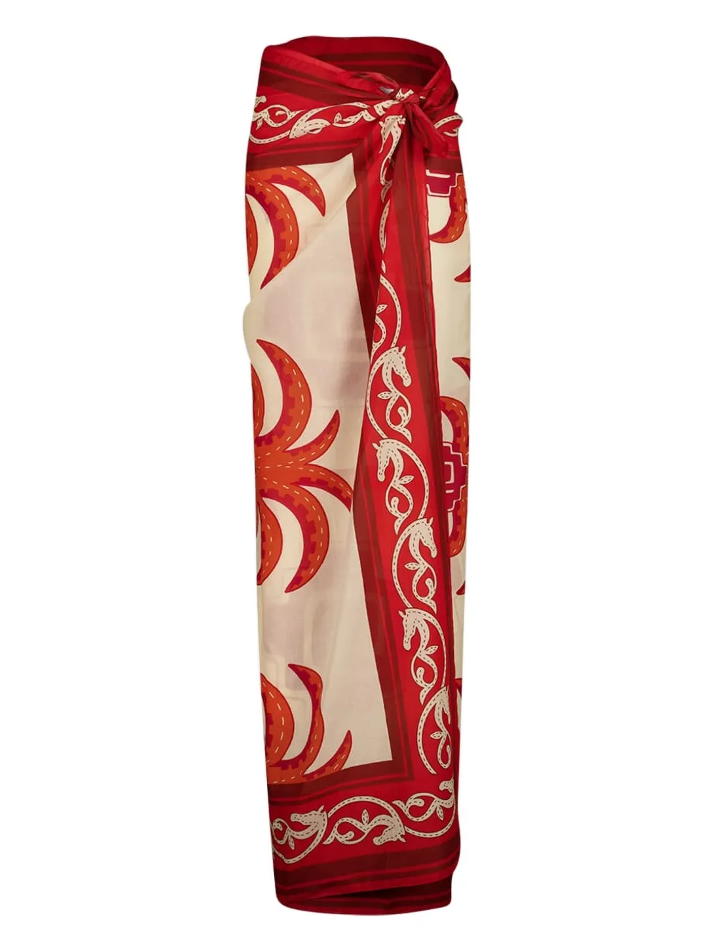 Johanna Ortiz Palm-tree Equestrian Print Sarong In Multi
