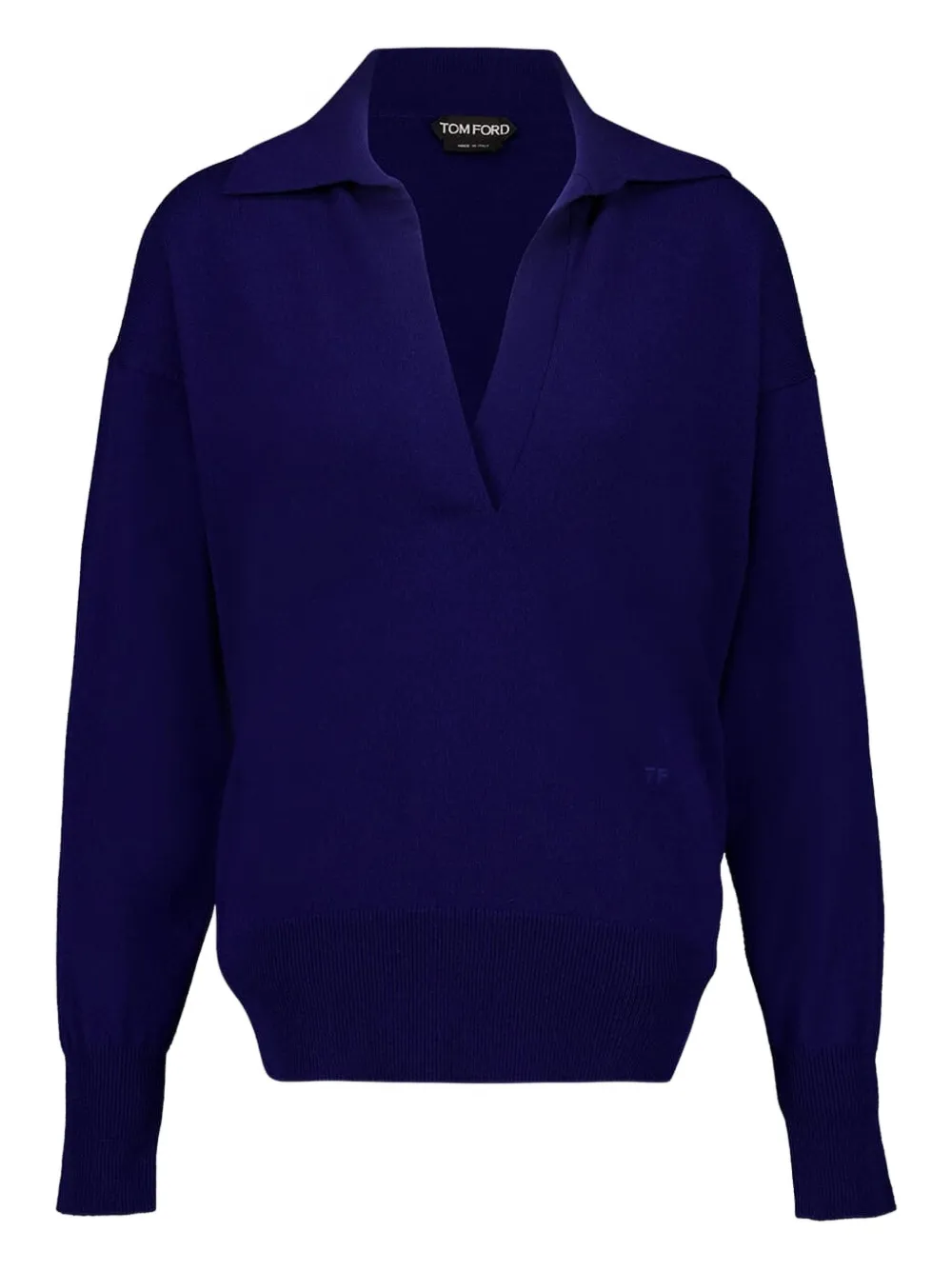TOM FORD Kasjmier polotop met V-hals Blauw