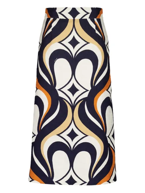 La DoubleJ macro-pattern midi skirt