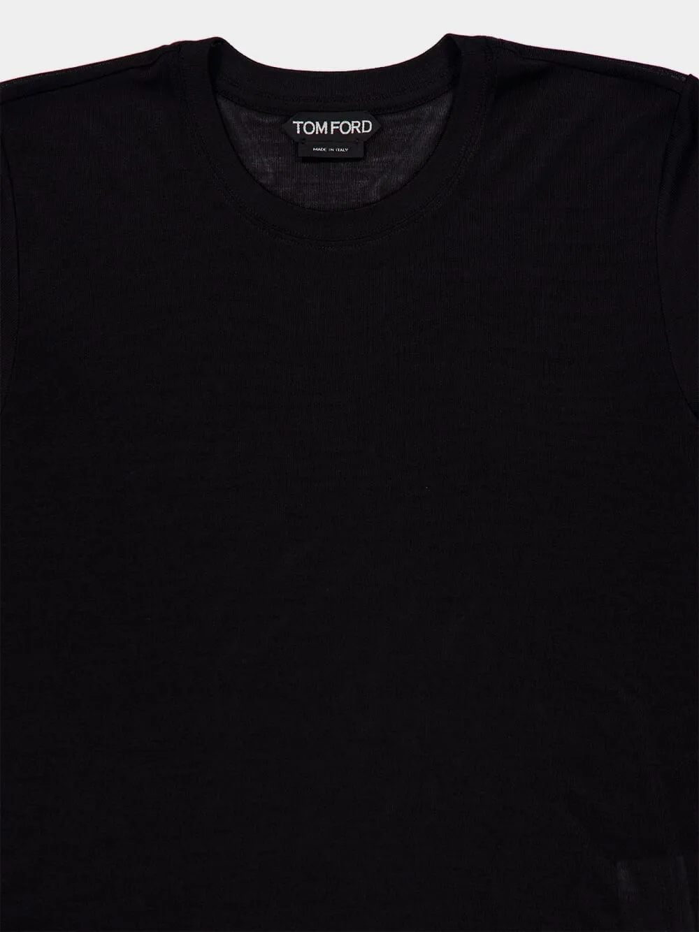 TOM FORD Geribbeld zijden T-shirt Zwart