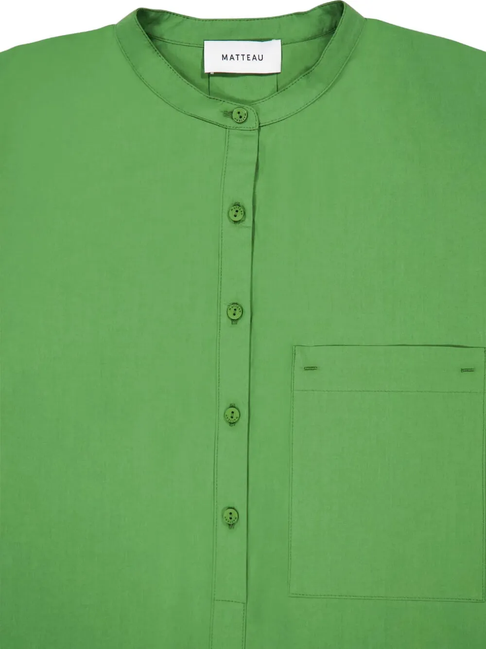 Matteau Popover Long-sleeve Mini Shirt Dress In Green