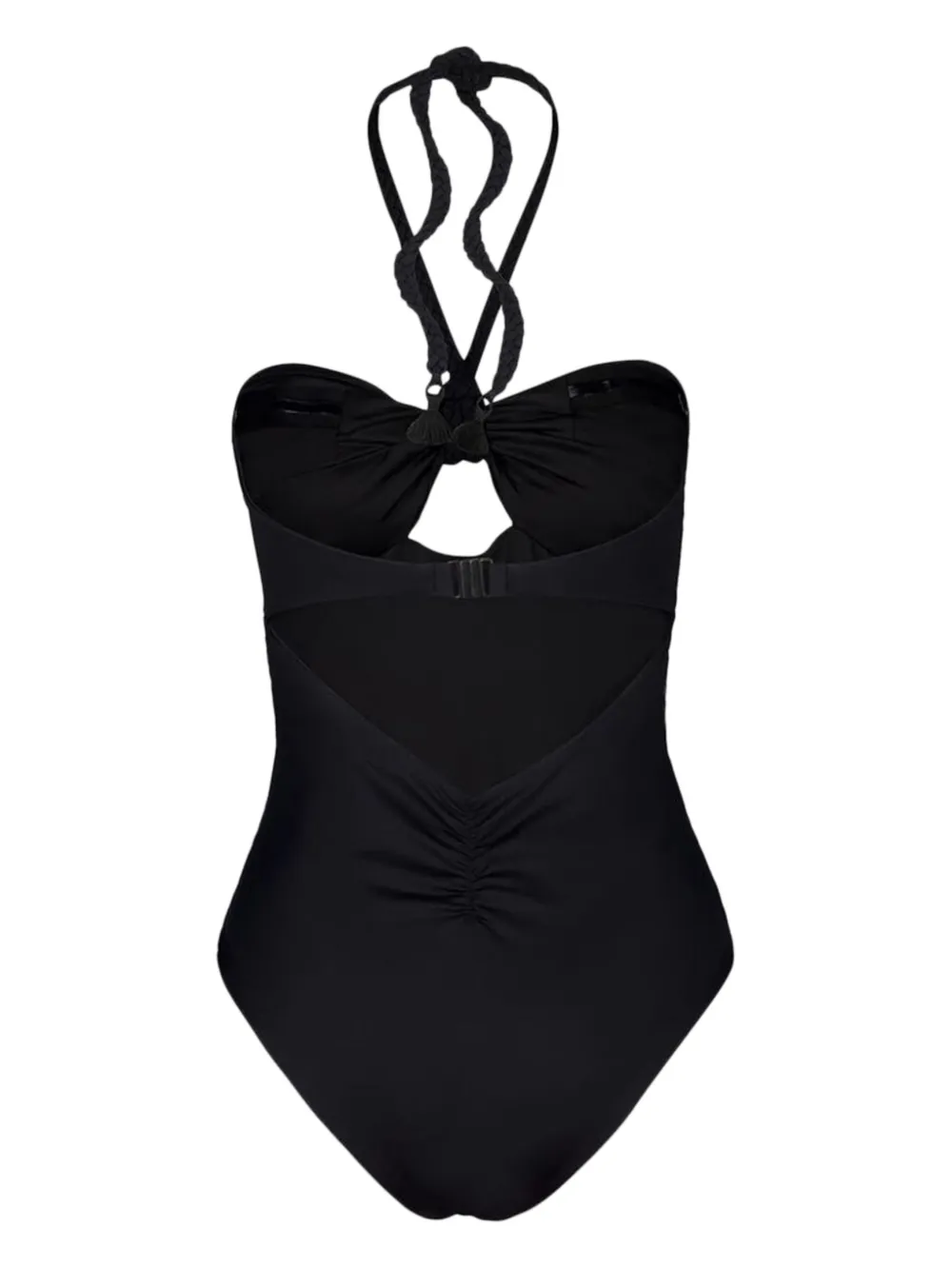 Johanna Ortiz braided-strap halterneck swimsuit Zwart