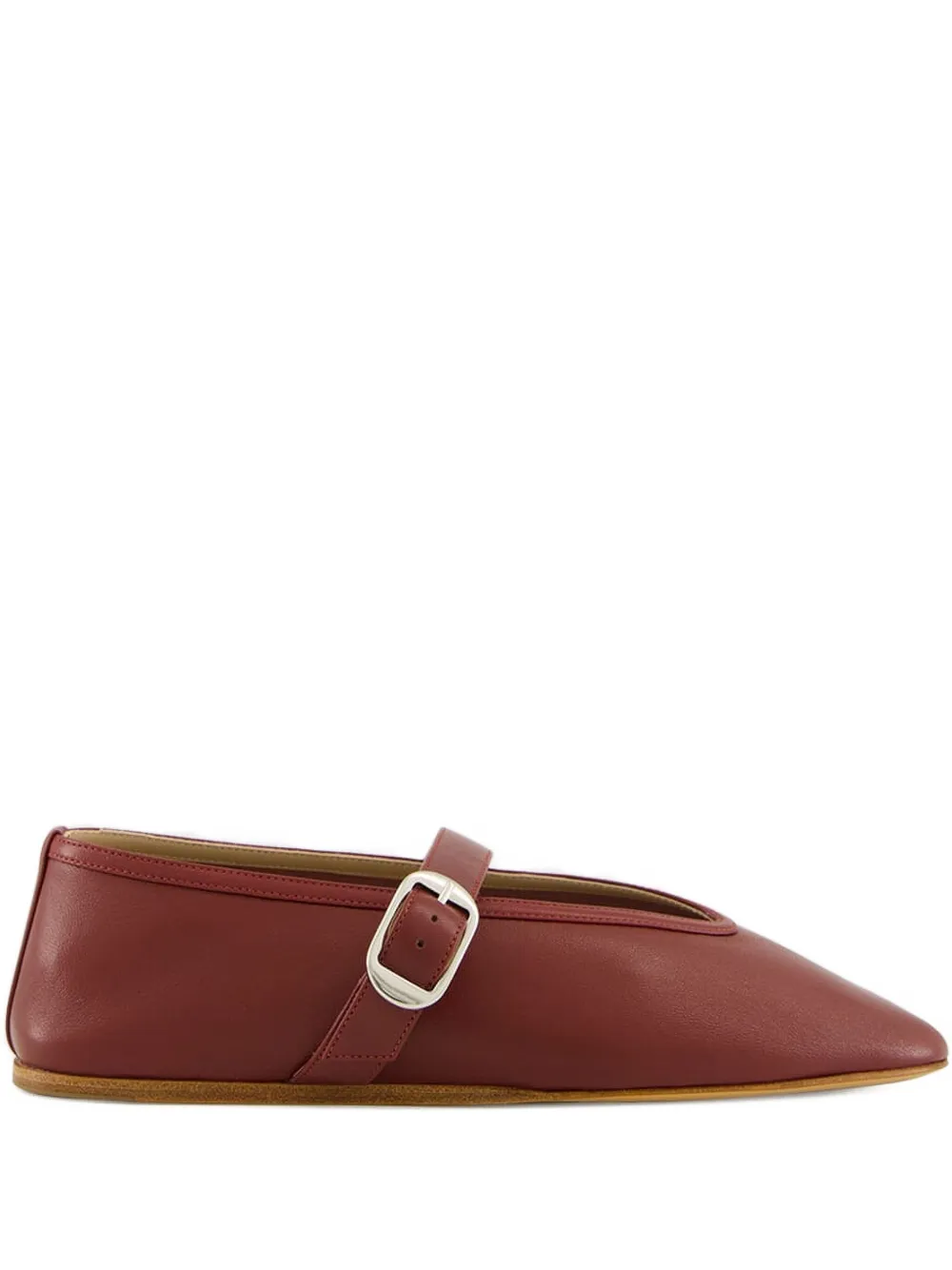 Le Monde Beryl Stella buckle-strap leather ballet flats Red
