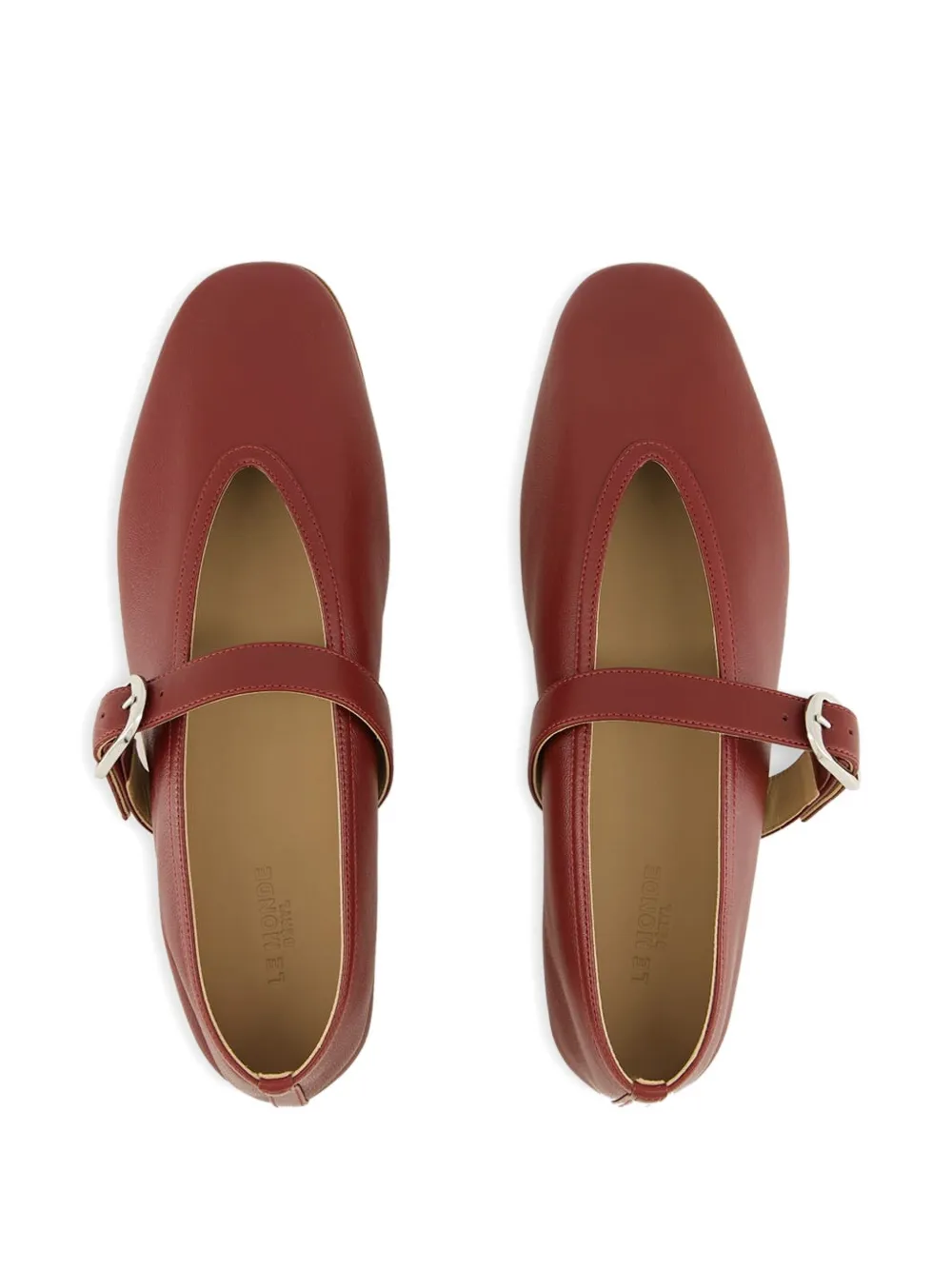 Le Monde Beryl Stella buckle-strap leather ballet flats Rood