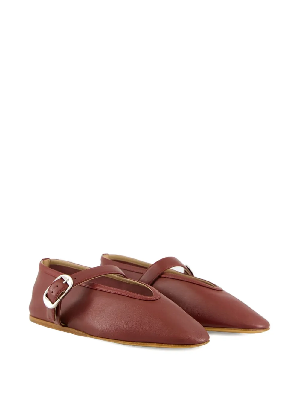 Le Monde Beryl Stella buckle-strap leather ballet flats - Rood