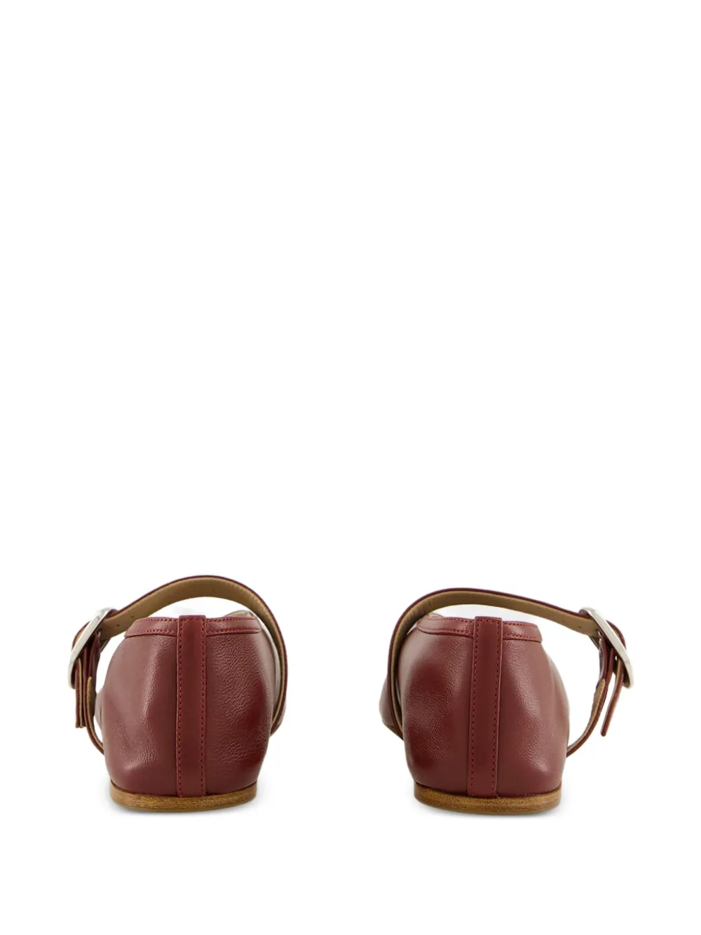 Le Monde Beryl Stella buckle-strap leather ballet flats Rood