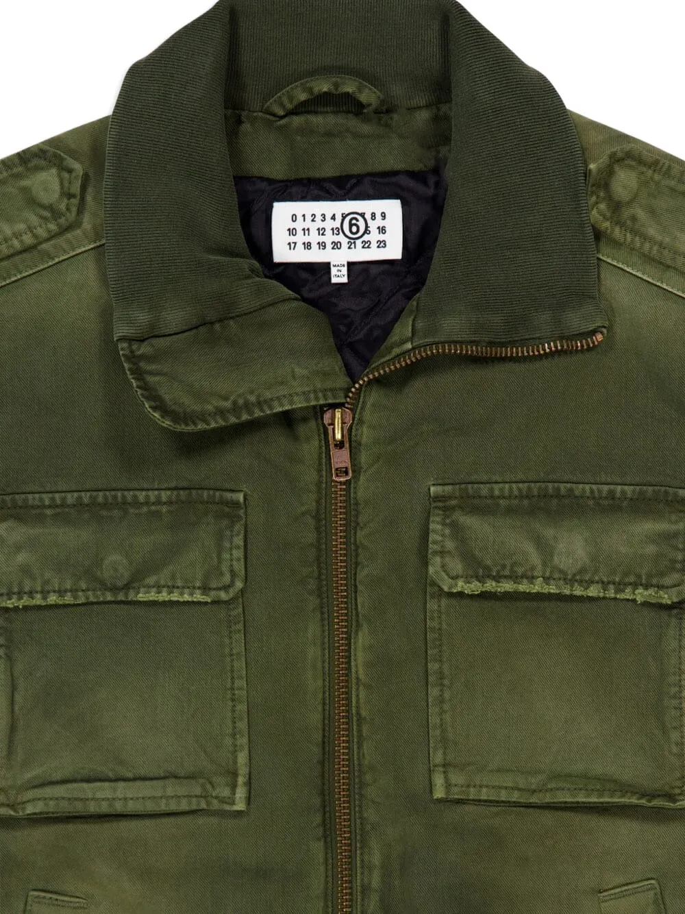 MM6 Maison Margiela Gerafelde bodywarmer Groen