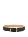 TOM FORD grain-leather oval-buckle belt - Black