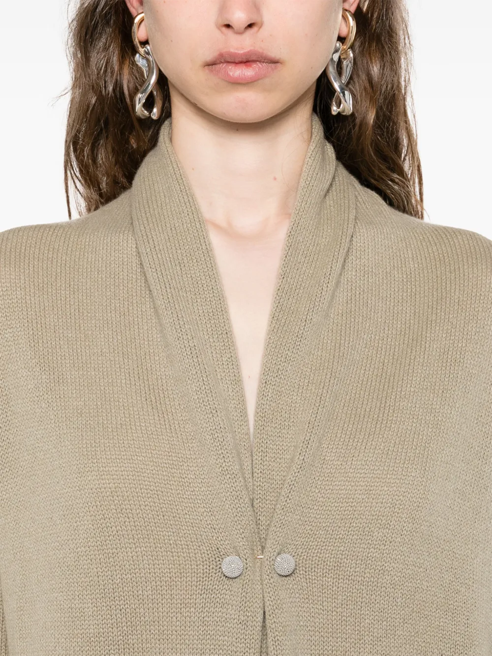 Fabiana Filippi Kasjmier vestjas met knoopsluiting Beige