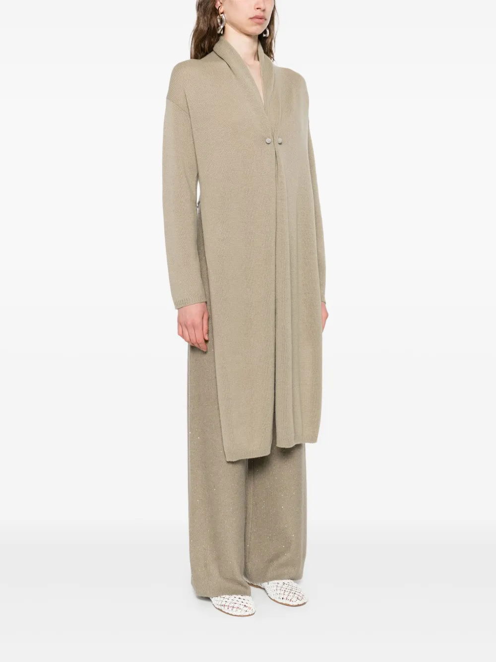 Fabiana Filippi Kasjmier vestjas met knoopsluiting Beige