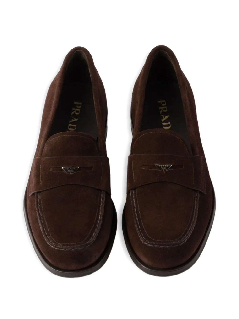 Prada suede penny loafers Brown