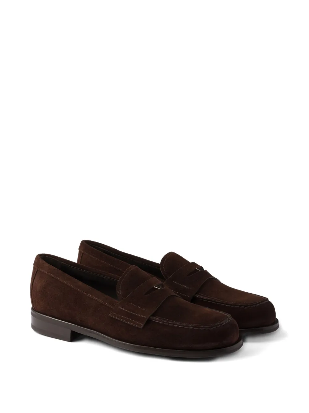Prada suede penny loafers Brown
