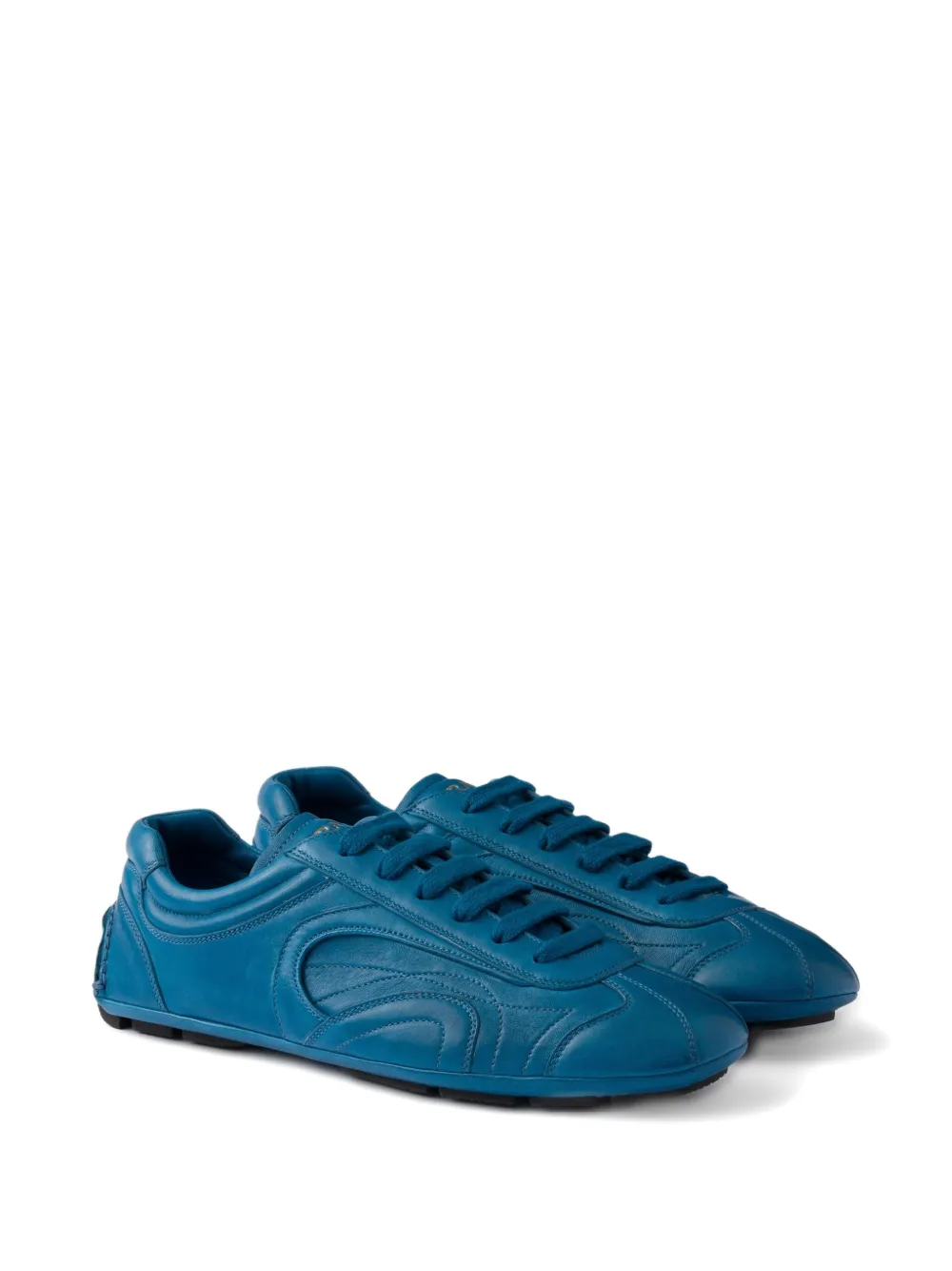 Prada Antiqued leren sneakers Blauw