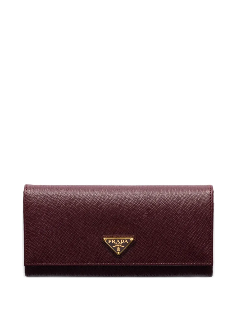 Prada Large Saffiano Leather Wallet In Red