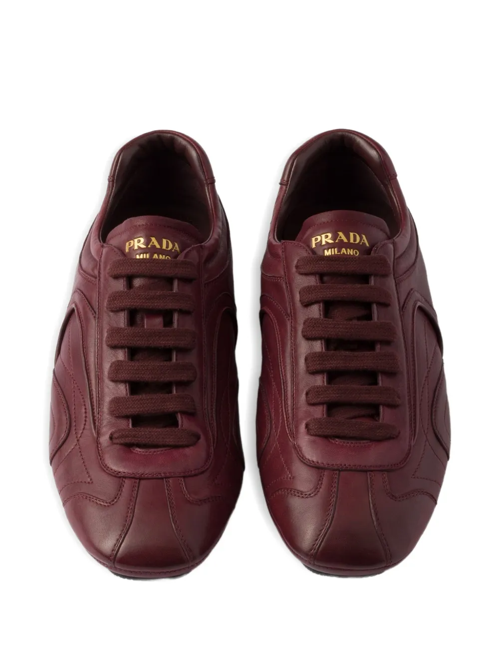 Prada Antiqued sneakers van nappaleer Paars