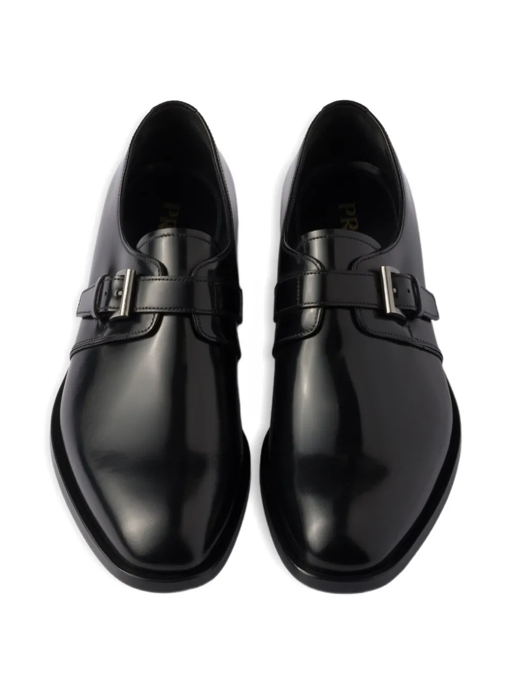 Prada Leren gespschoenen Zwart