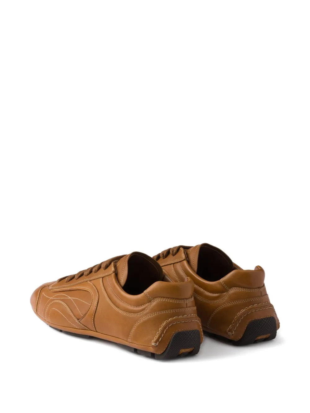 Prada Antiqued leren sneakers Bruin