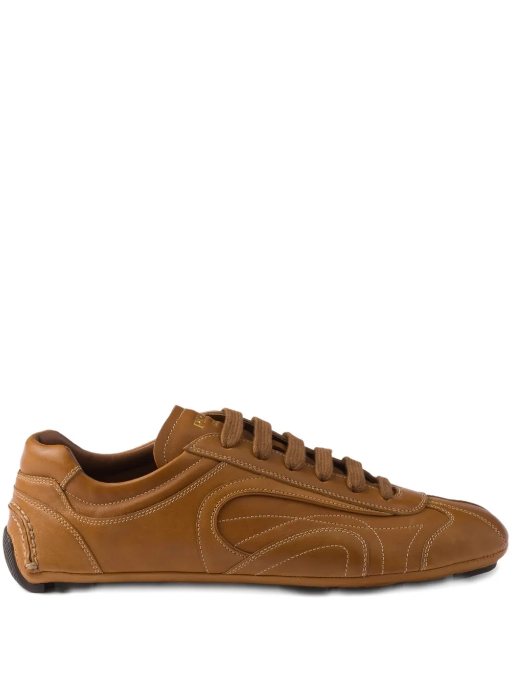 Prada Antiqued leren sneakers Bruin