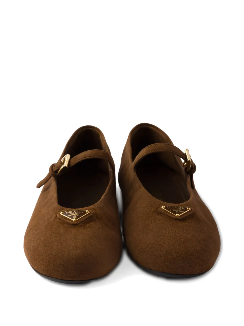 Prada embellished Mary Jane ballet flats Brown