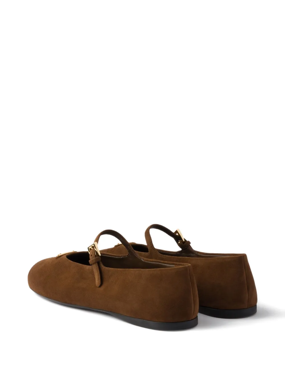 Prada embellished Mary Jane ballet flats Brown
