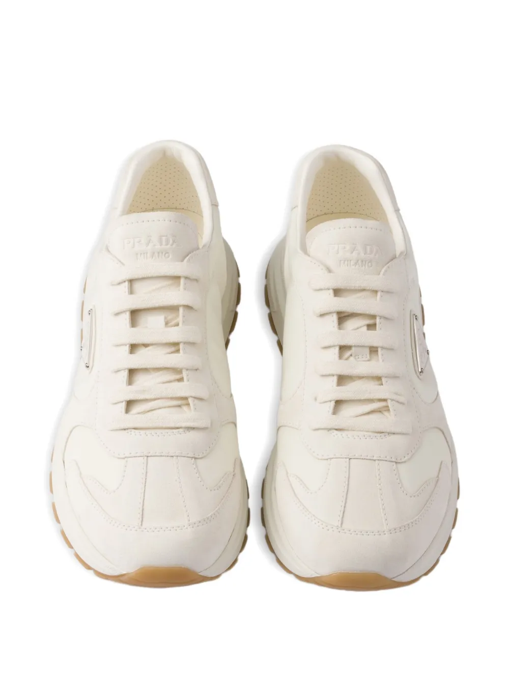 Prada Prax sneakers met logo Beige