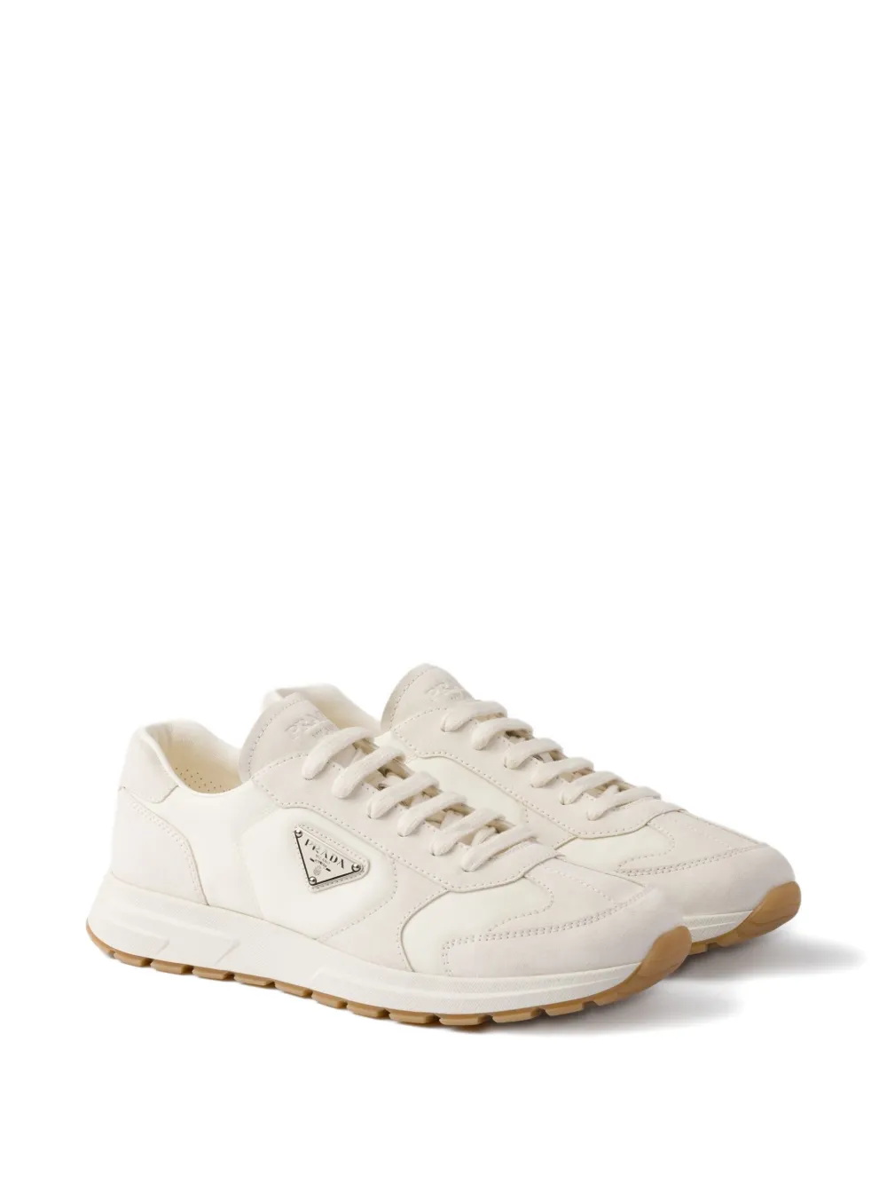 Prada Prax sneakers met logo Beige