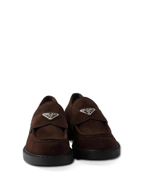 PRADA ダークブラウン ローファー Prada Chocolate ローファー | ブラウン | FARFETCH JP
